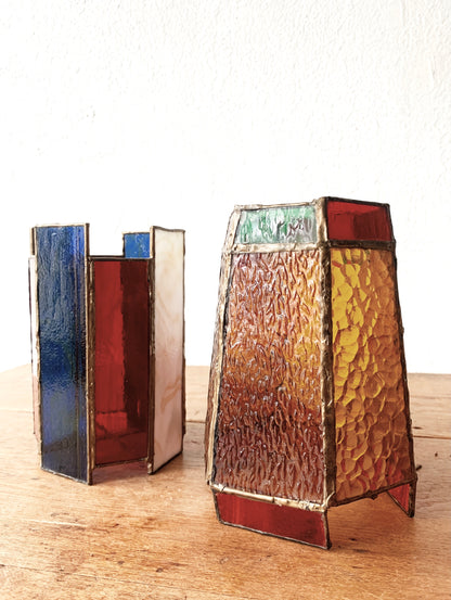 Vintage Stained Glass Lantern