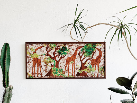 Vintage Batik Framed Fabric Art