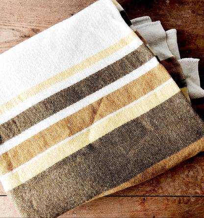 Vintage Striped Wool Blanket