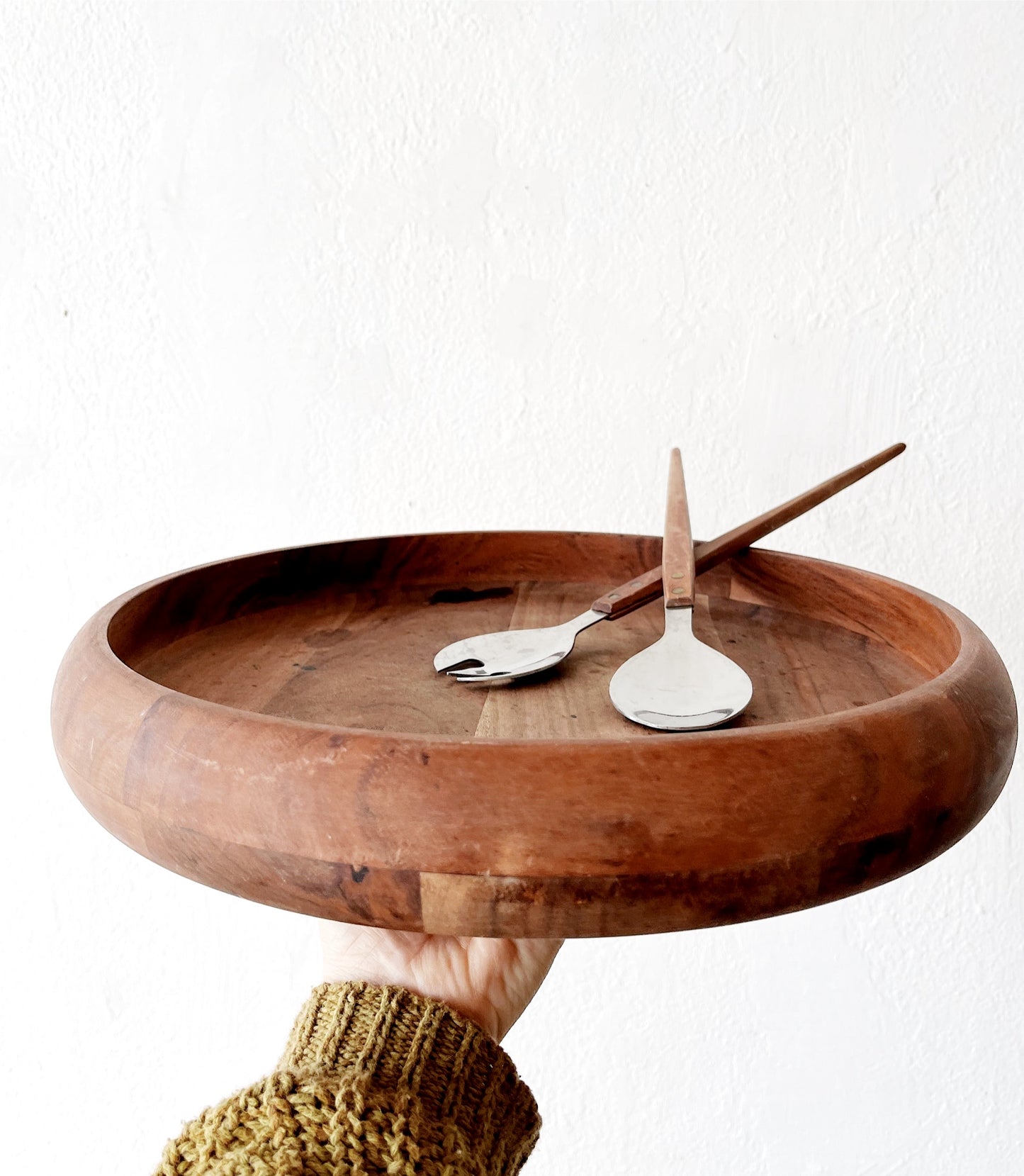 Shallow Teak Bowl and Servers