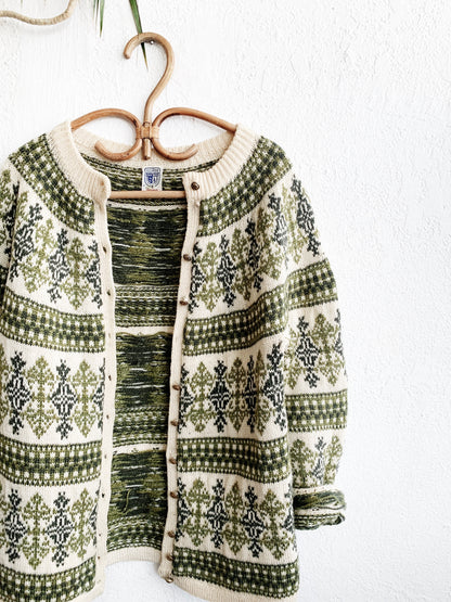 Vintage Wool Hand Knit Cardigan Denmark
