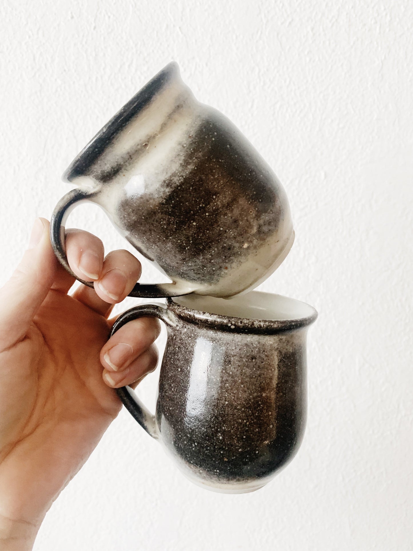 Vintage Handmade Ceramic Mug Pair