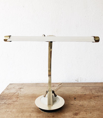 Vintage Brass and Enamel Lamp