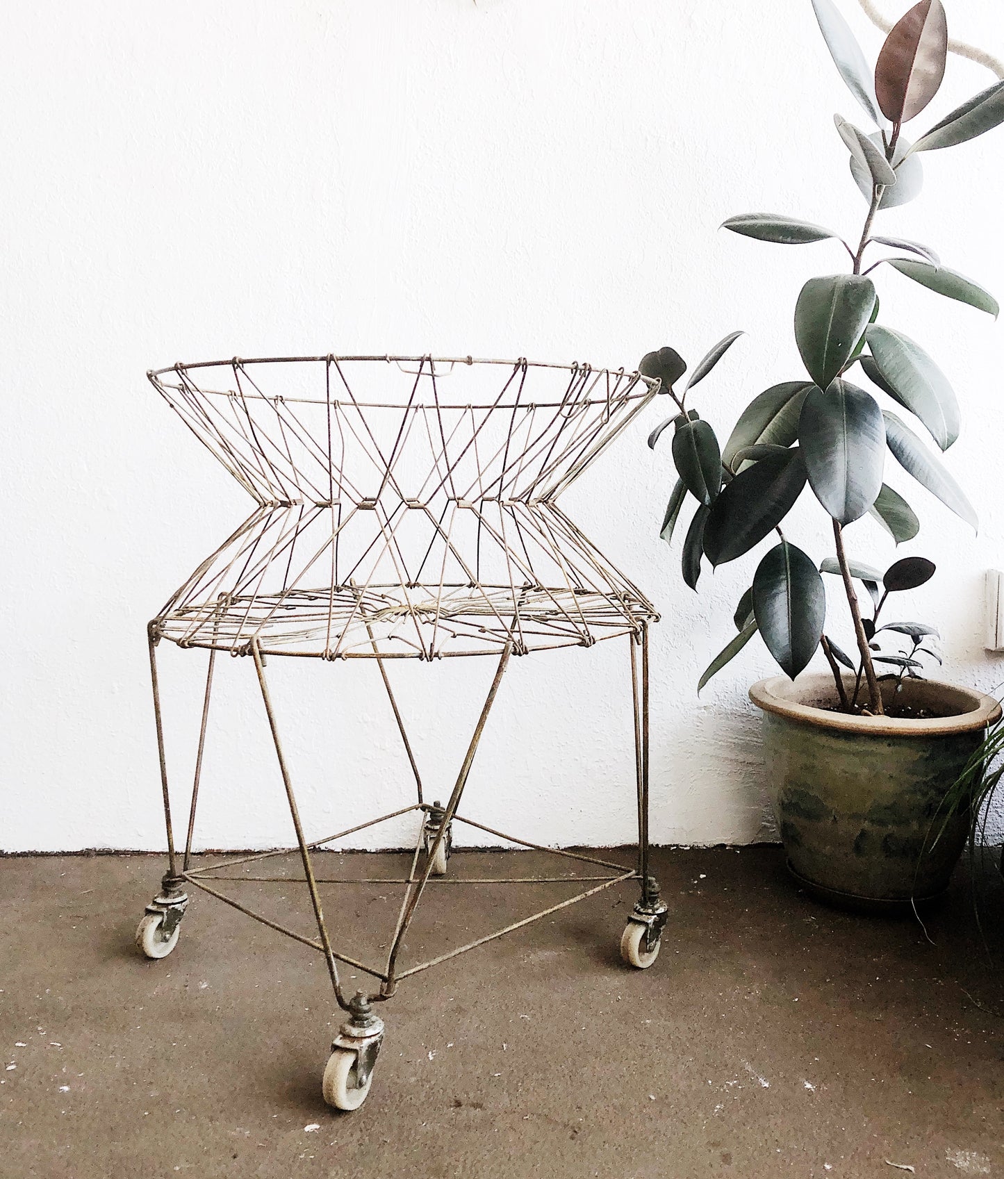 Antique Collapsible Wire Cart