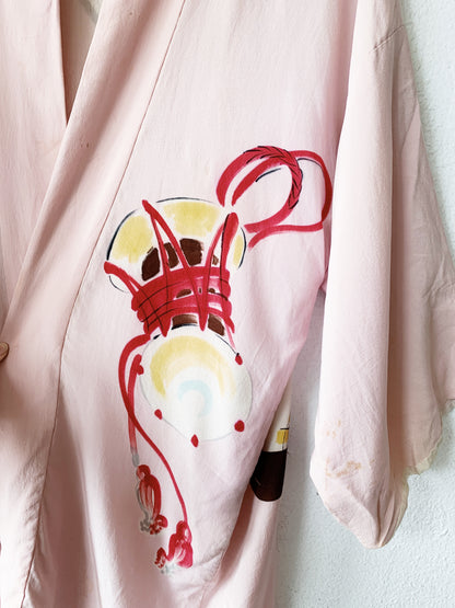 Vintage Hand Painted Silk Kimono