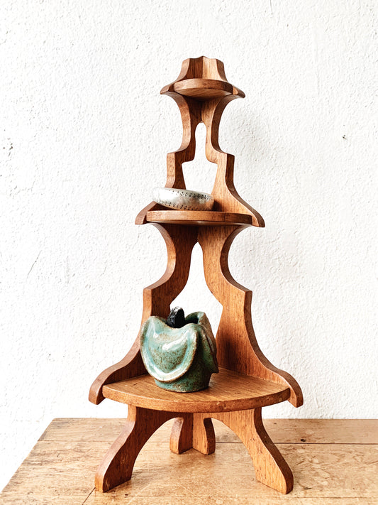 Handmade Wood Corner Shelf