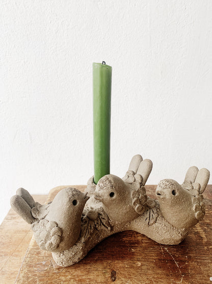 Handmade Clay Bird Candle Holder
