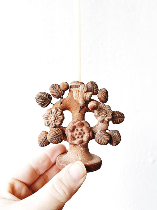 Petite Mexican Clay Incense or Candle Holder