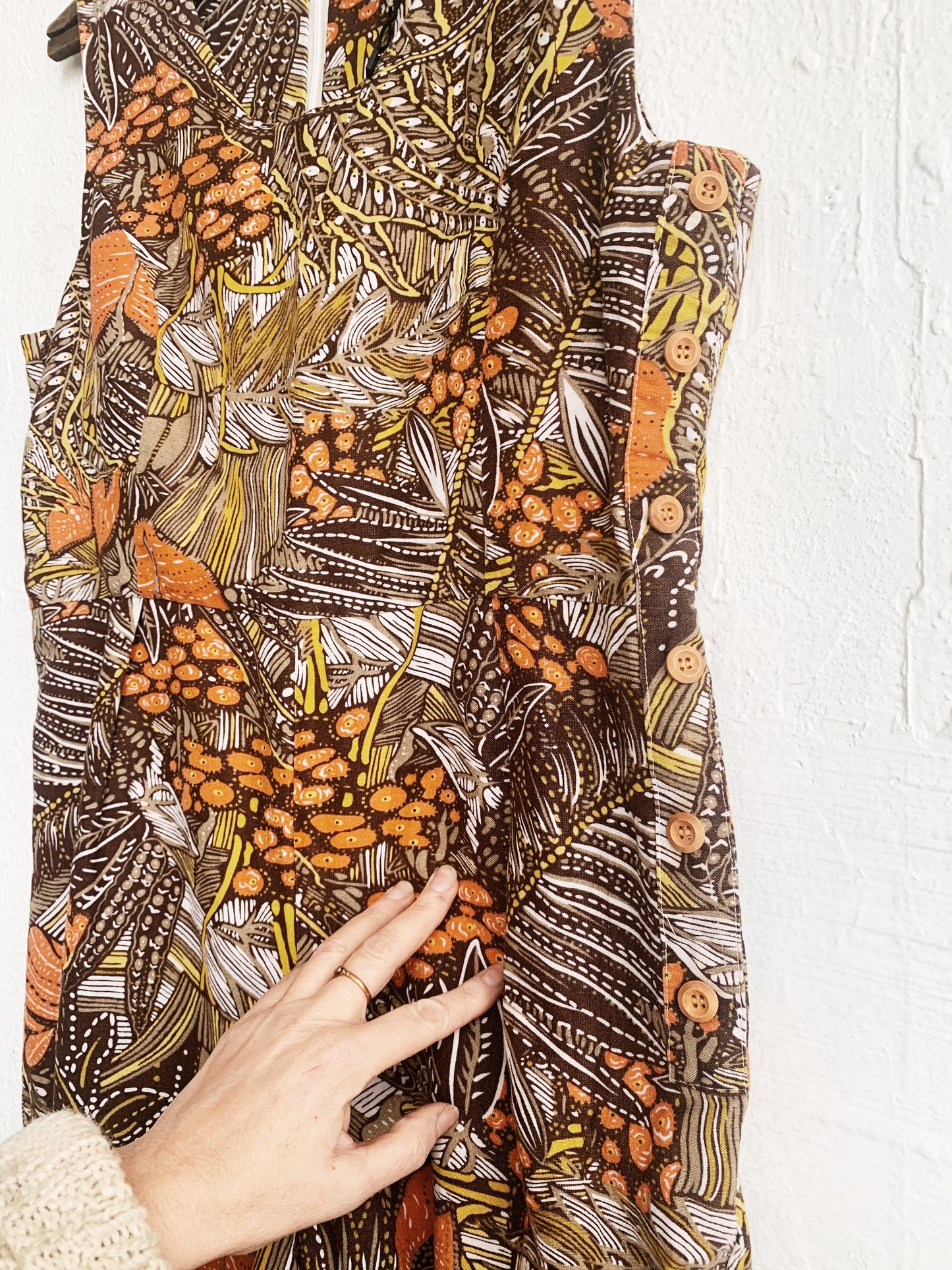 Cotton/ Linen Blend Mo Vint Jumpsuit