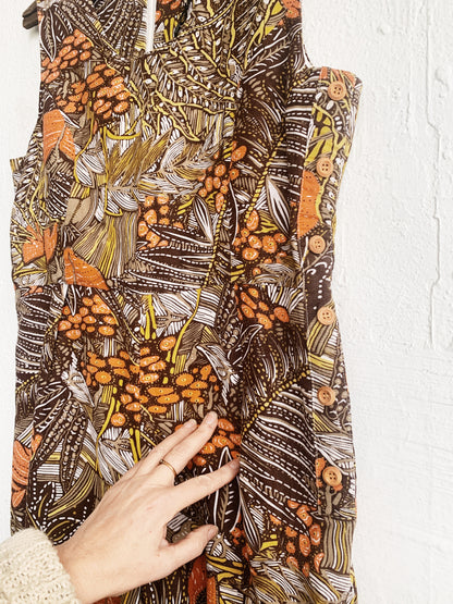 Cotton/ Linen Blend Mo Vint Jumpsuit