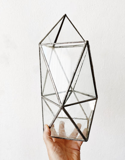 Vintage Leaded Glass Display Case