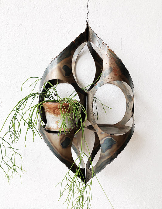 Vintage Mid Century Butalist Hanging Planter