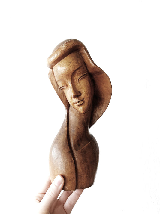 Vintage Carved Wood Sculpture