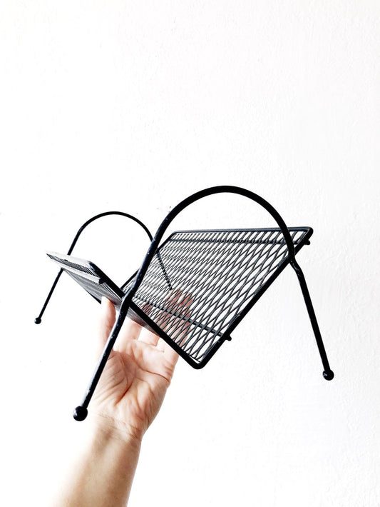 Mid Century Metal Book Rack