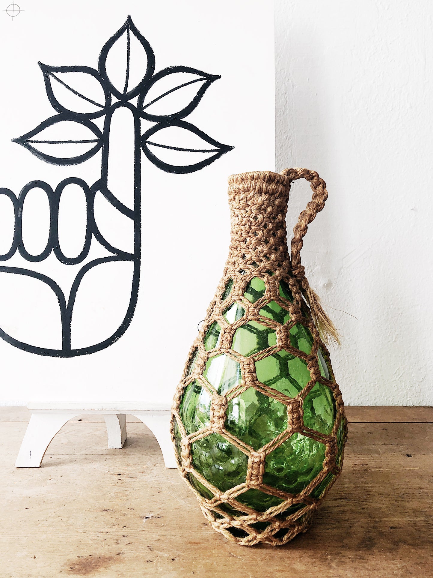 Vintage Jute Wrapped Bottle