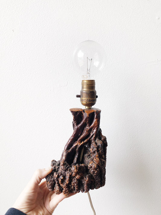 Vintage Burl Wood Lamp