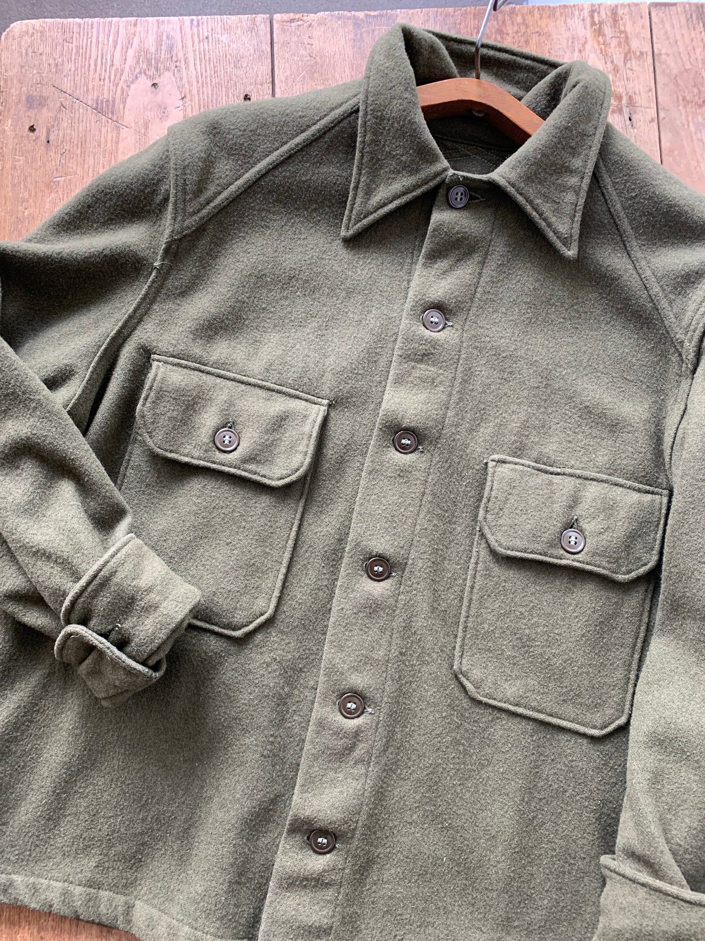 Vintage Military Wool Shirt Jacket