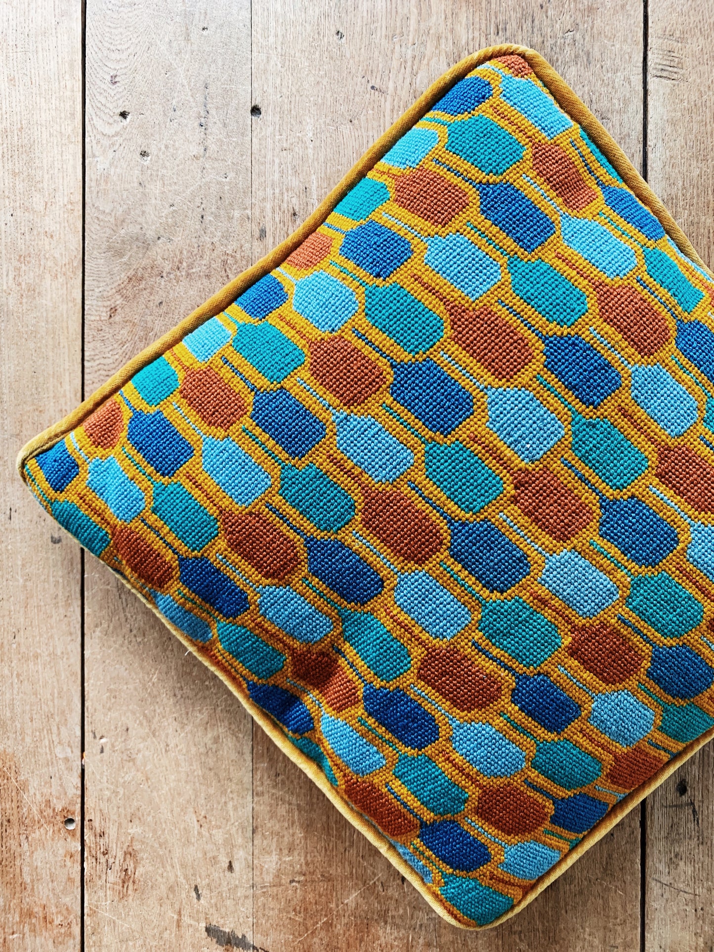 Vintage Mod Needlepoint Pillow