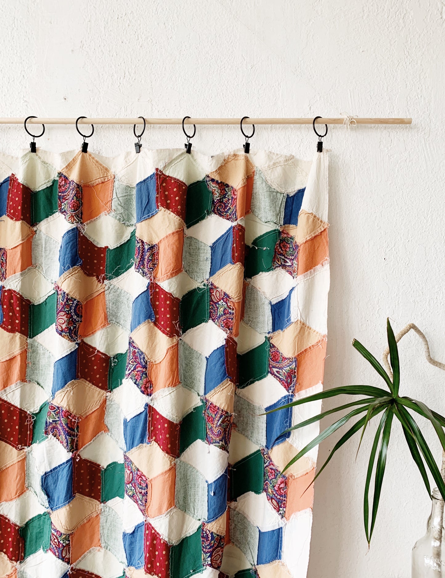 Vintage Cotton Patchwork Quilt Top