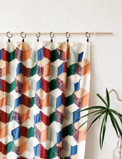 Vintage Cotton Patchwork Quilt Top