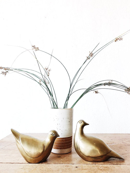 Vintage Solid Brass Dove