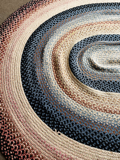 Vintage Braided Cotton Rag Rug