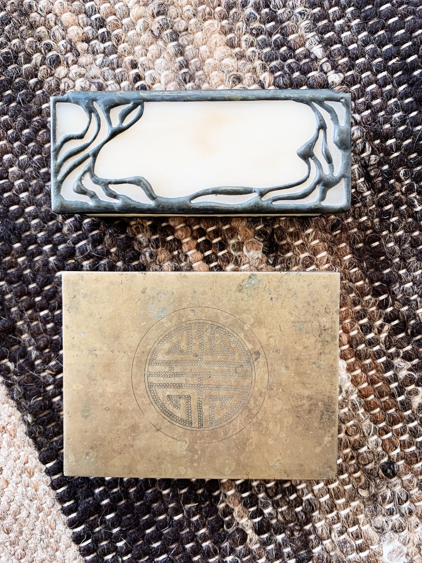 Vintage Stained Glass or Brass Box