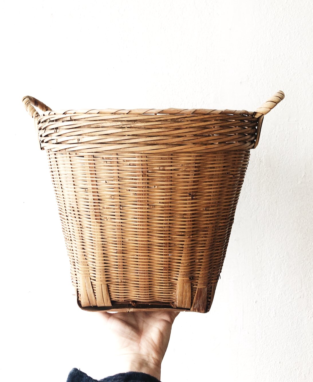 Vintage Bamboo Plant Basket