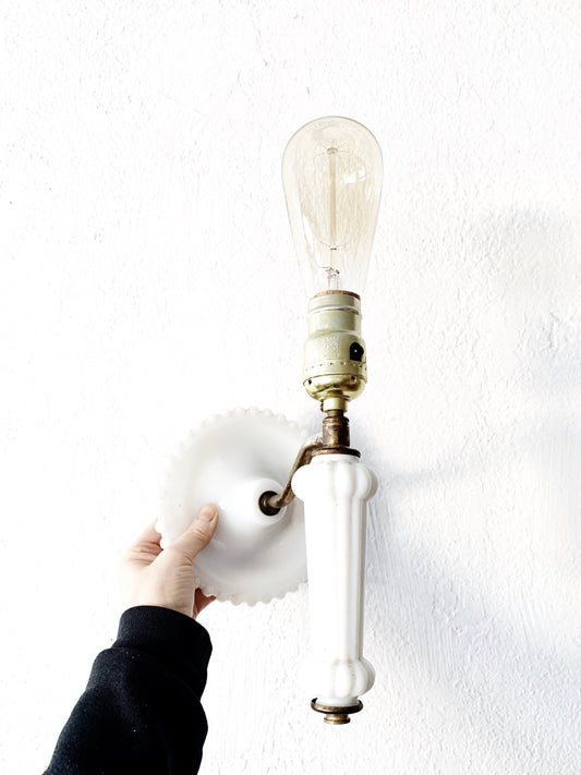 Vintage Milk Glass Sconce