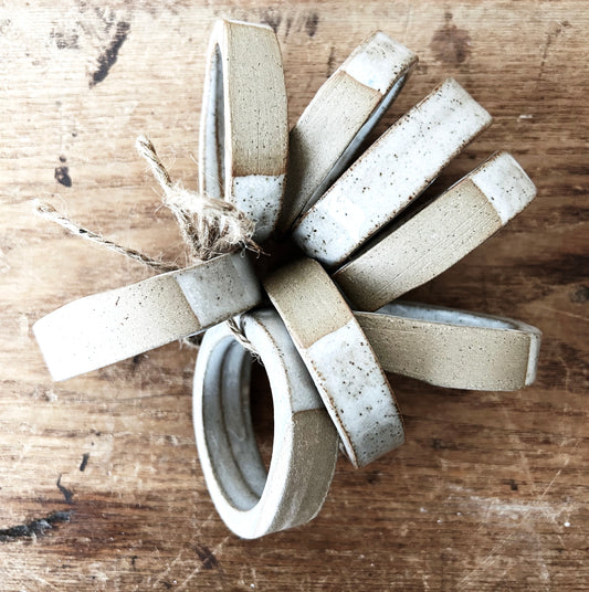Handmade Ceramic Napkin Rings Set of 8
