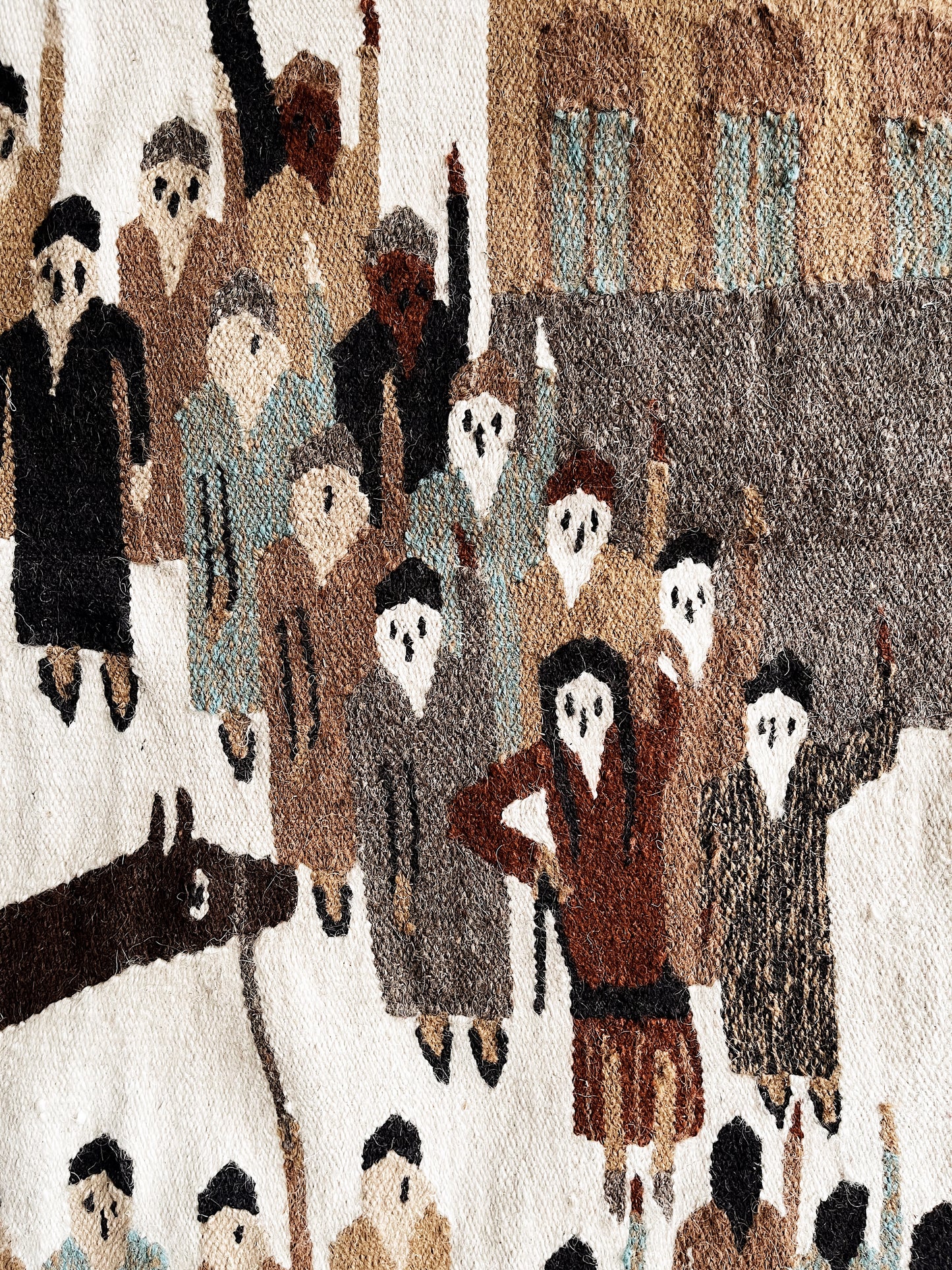 Vintage Figural Wool Rug