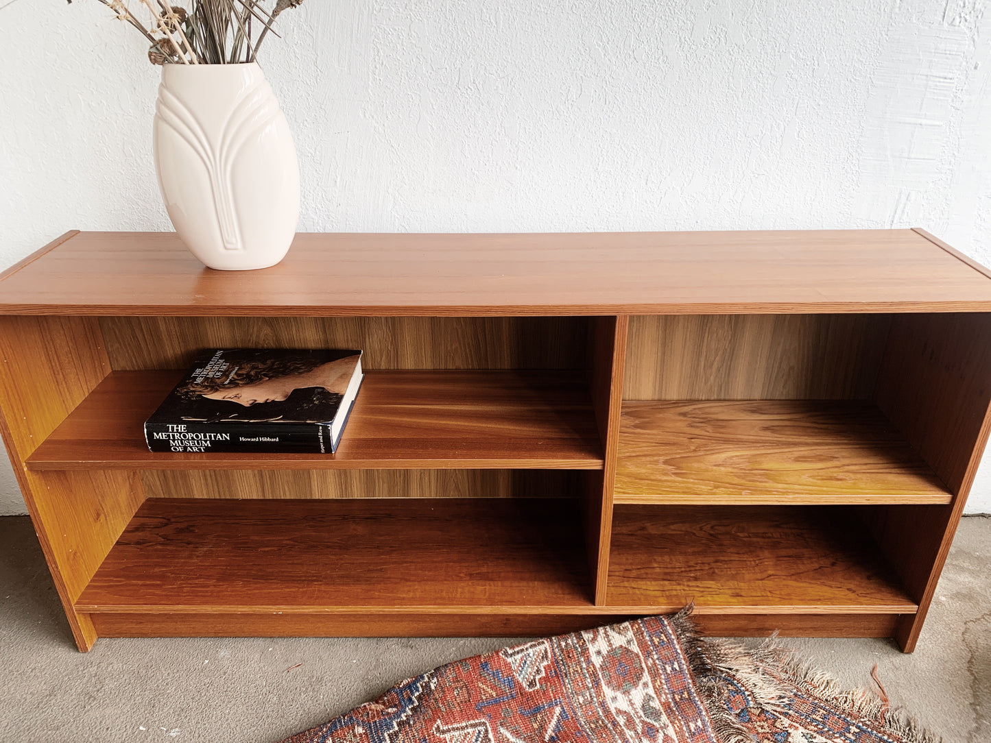 Vintage Danish Wood Veneer Shelving Unit