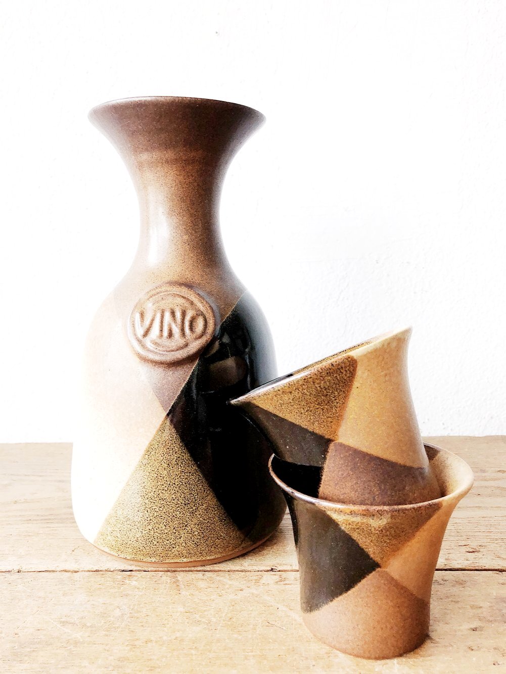 Vintage Pottery Craft Vino Set