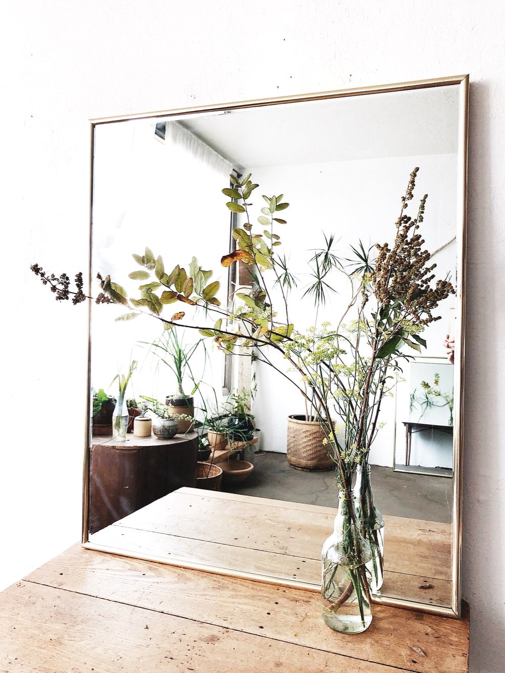Vintage Brass Framed Mirror