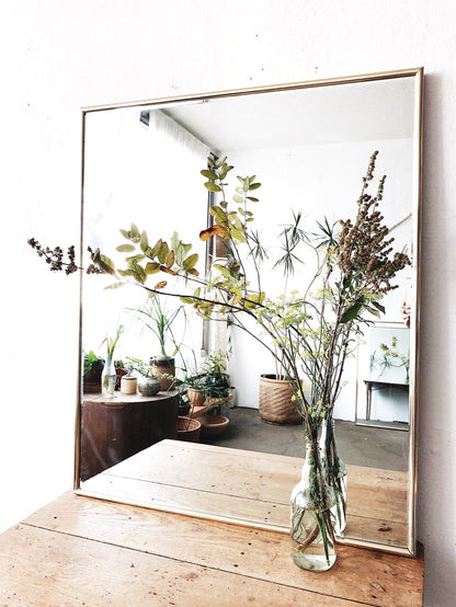 Vintage Brass Framed Mirror