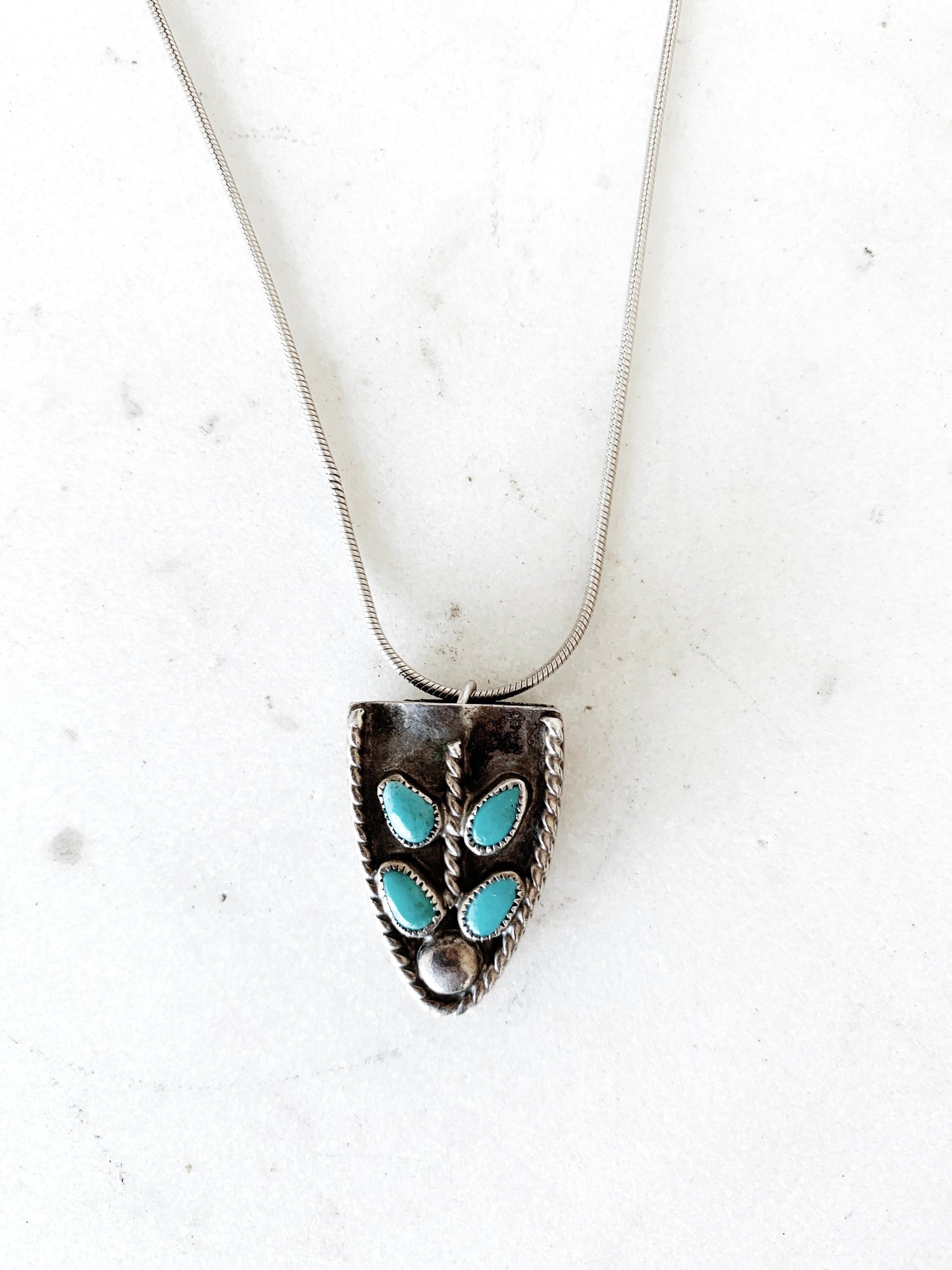 Vintage Turquoise Pendant with Chain