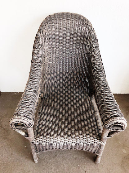 Vintage Grey Wicker Porch Chair