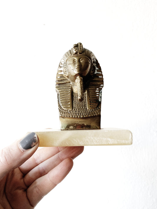 Vintage Brass Egyptian Statue