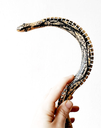 Wooden Snake with Cactus