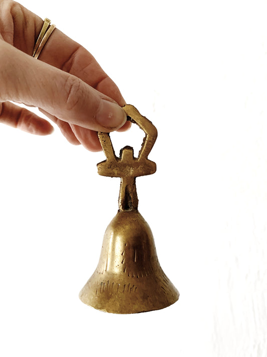 Vintage Incised Brass Bell