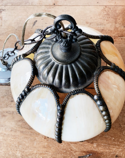 Vintage Stained Glass Pendant