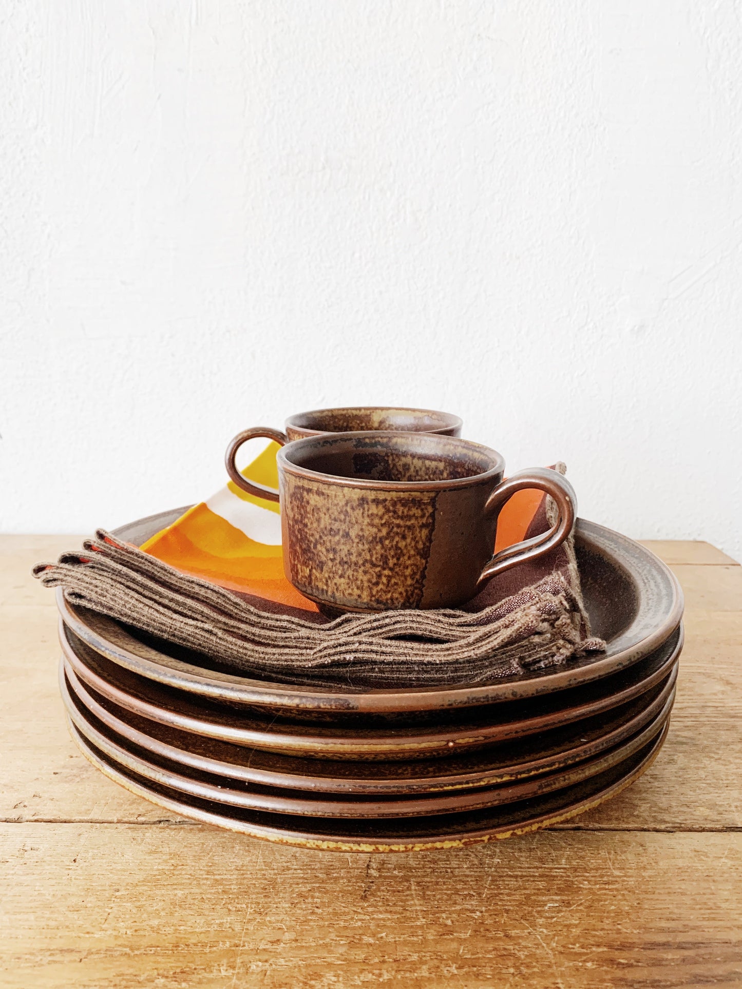 Vintage 7 Piece Iron Mountain Stoneware Plates and Mugs