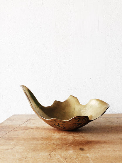 Vintage Brass Sculptural Dish