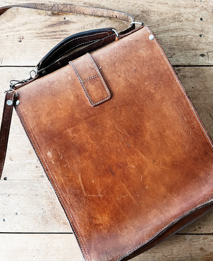 Vintage Leather Cross Body Satchel