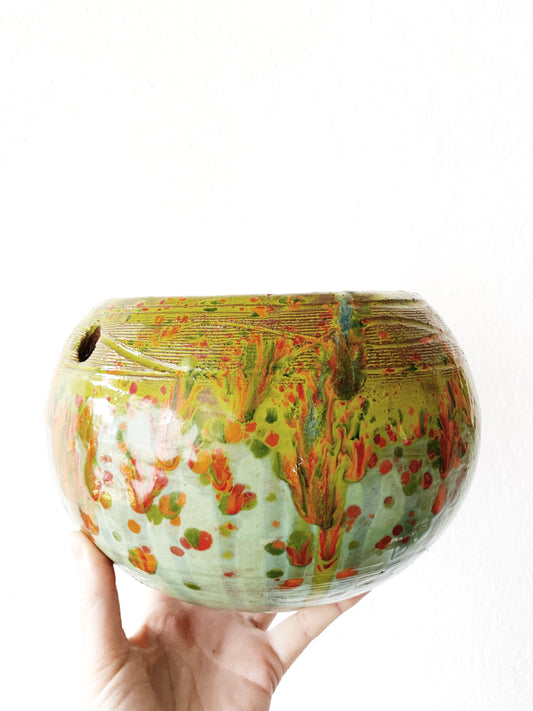 Vintage Glazed Terra Cotta Pot