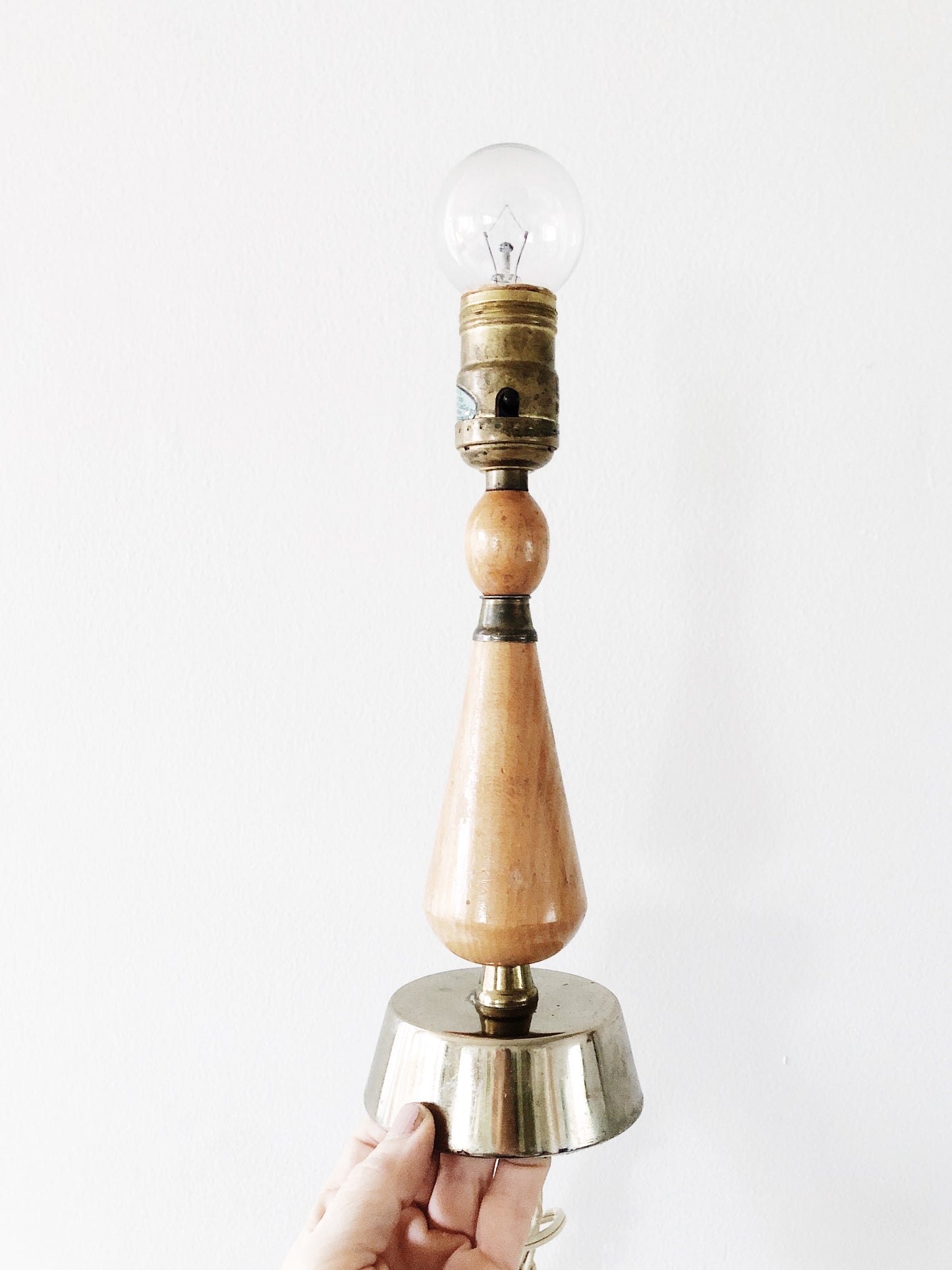 Vintage Wood and Goldtone Lamp