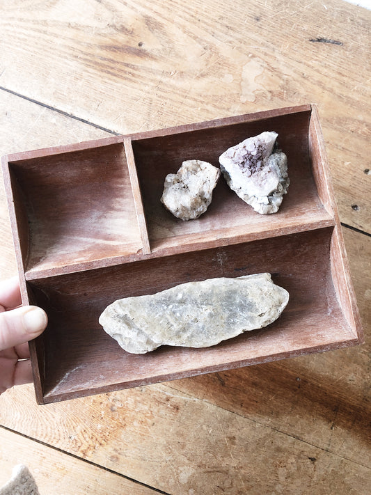 Vintage Divided Wood Tray