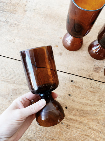 Handmade Amber Goblets