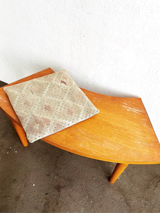 Vintage Curved Bench and Cushion