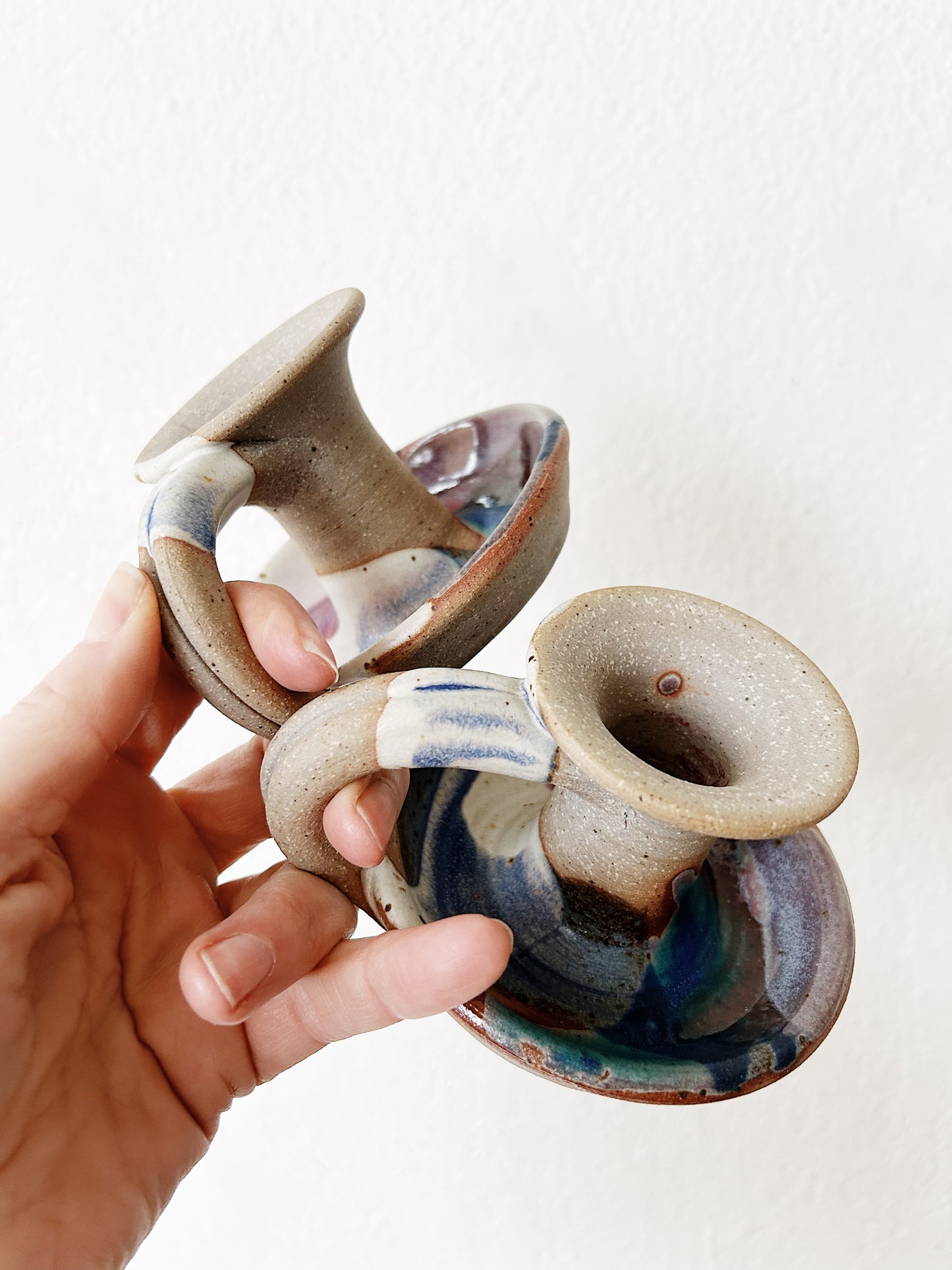 White Salmon Pottery Candle Holders